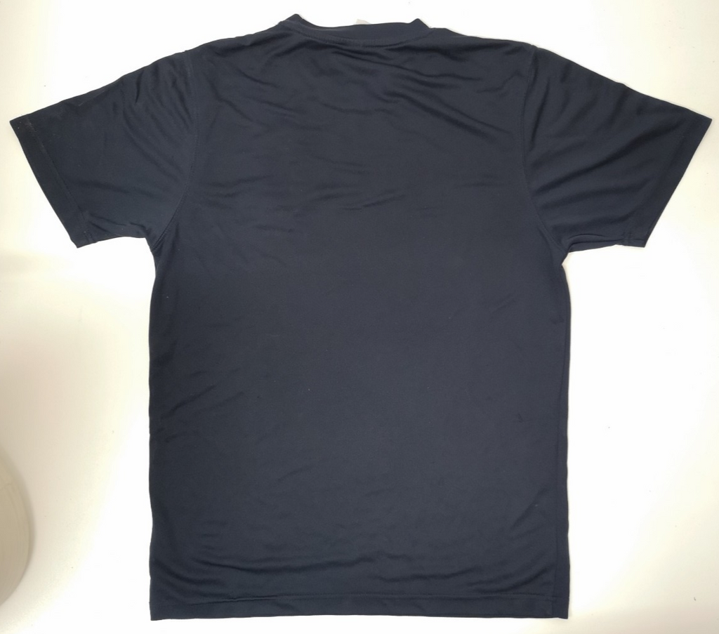 Short Sleeve Dark Blue Moisture Wicking T-shirt with COMUKMCMFOR LH INT Insignia