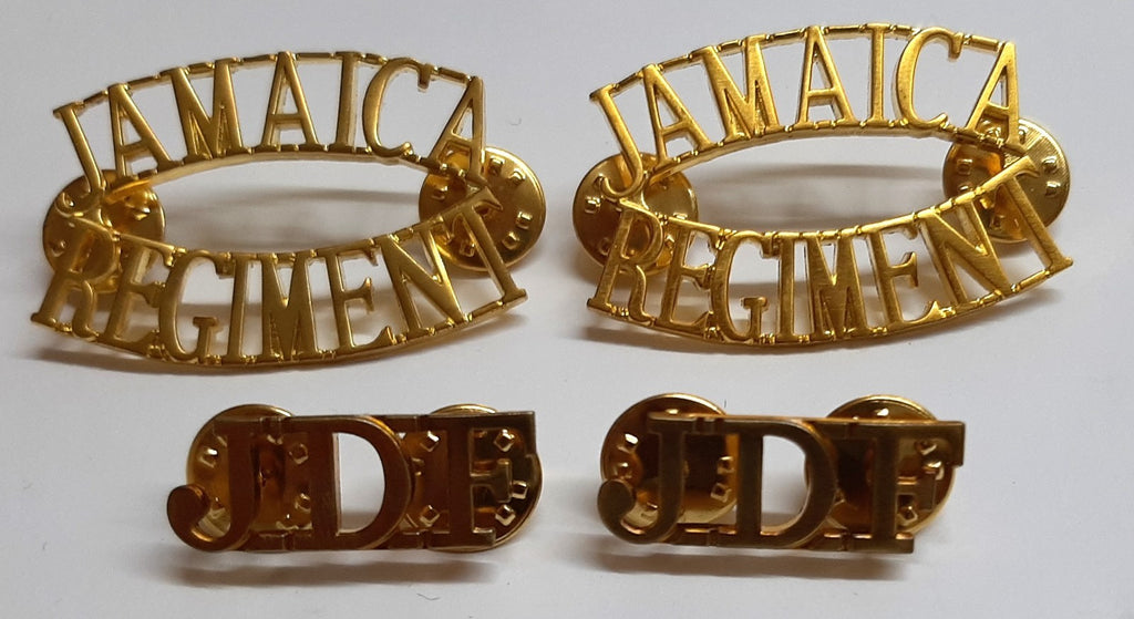 Jamaican Insignia Two Sets JDF Jamaica Regiment Shoulder Collar Badges
