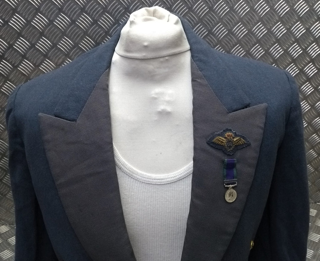 RAF Royal Air Force Vintage Mess Jacket Airforce Blue Grey OFC With Braided Cuffs