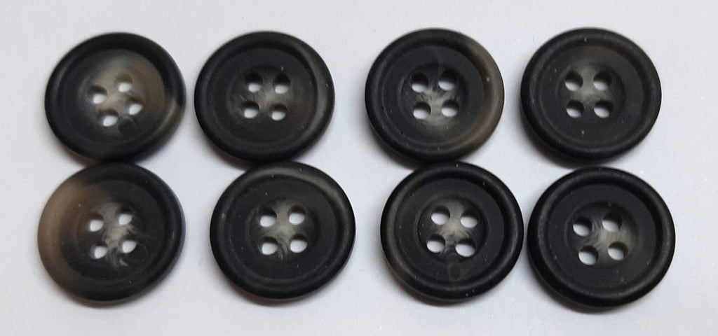 EX Army Buttons Old Stock British Made Mottled Grey 4 Hole Size 23L / 15mm