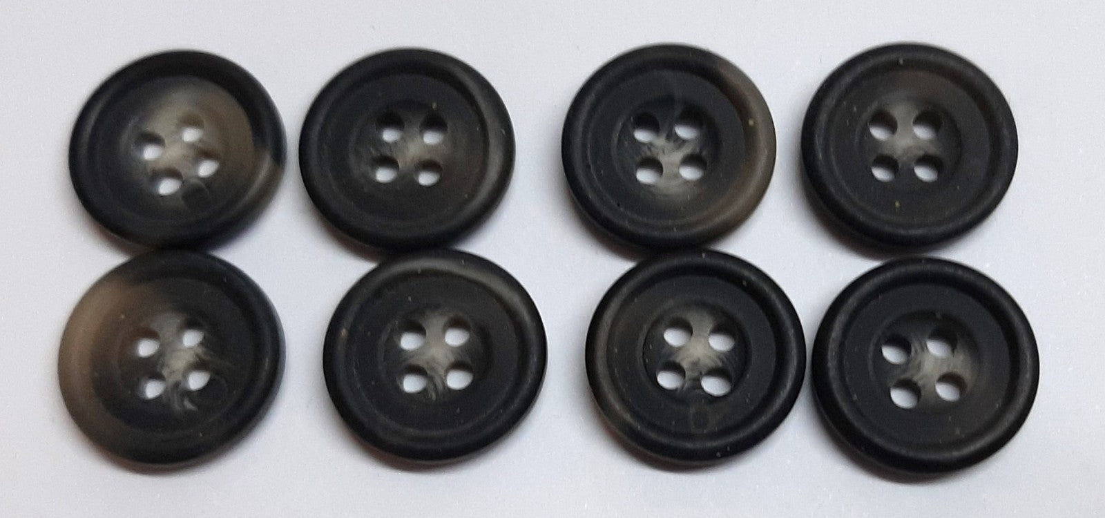 EX Army Buttons Old Stock British Made Mottled Grey 4 Hole Size 23L / 15mm