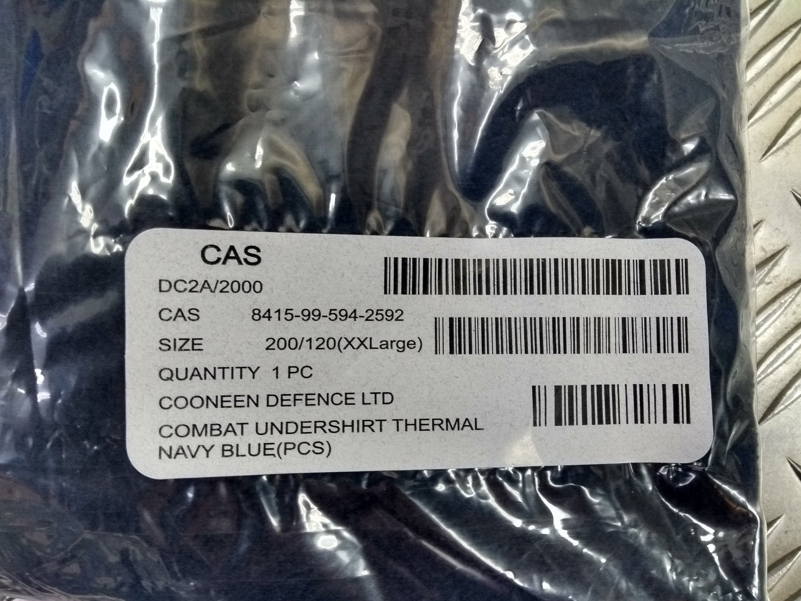 Extreme Cold Weather Navy Blue Undershirt PCS - Size XXLarge, 200/120cm - NEW