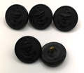 Royal Navy Fouled Anchor Black Plastic Buttons Size 38L x5