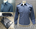 Working Uniform Shirt Blue Grey Female Issue Long Sleeve Radio Loops / Epaulette