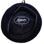 Navy Beret Old Pattern Hobson Beret Leather Rim 7 57cm