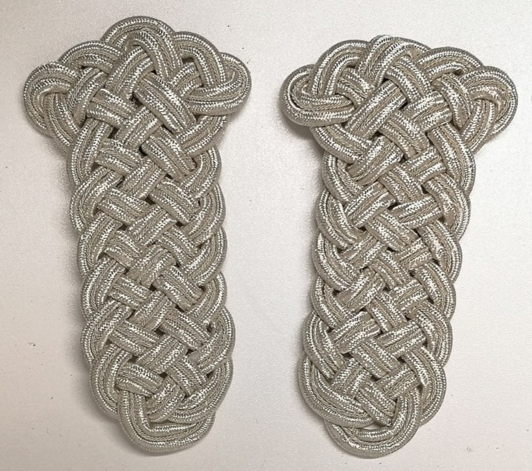 Shoulder Cords Senior Officer Silver Braid Cords No Attaching Straps Unfinished