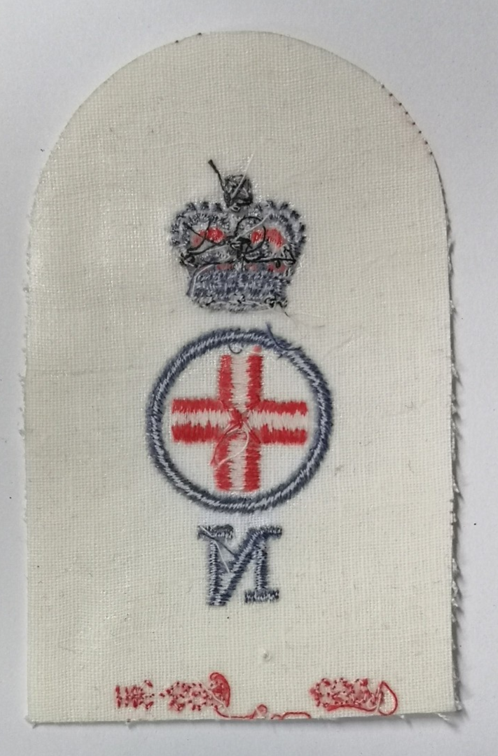 Royal Navy Chief Petty Officer General Nurse Red and Blue on White Cloth Patch