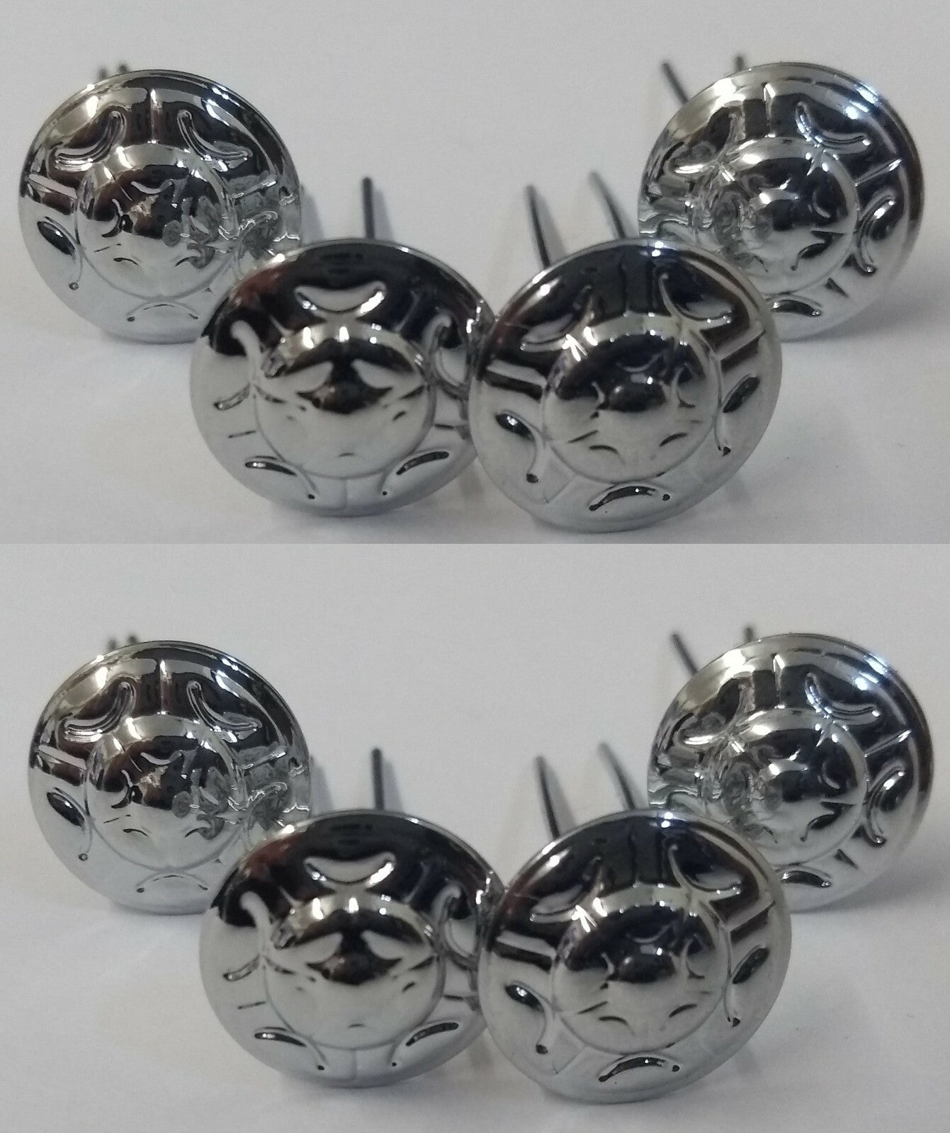Genuine Issue 13.2mm Chrome Basic Rose Ornament Decorations X8 STD250