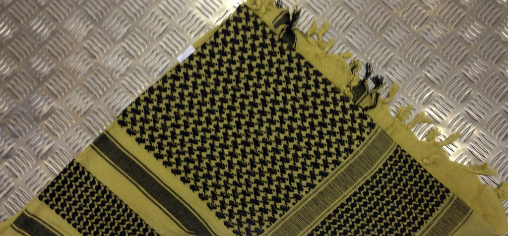 100% Cotton Shemagh / Arab Scarf / Pashmina / Wrap / Sarong. Beige & Black - NEW