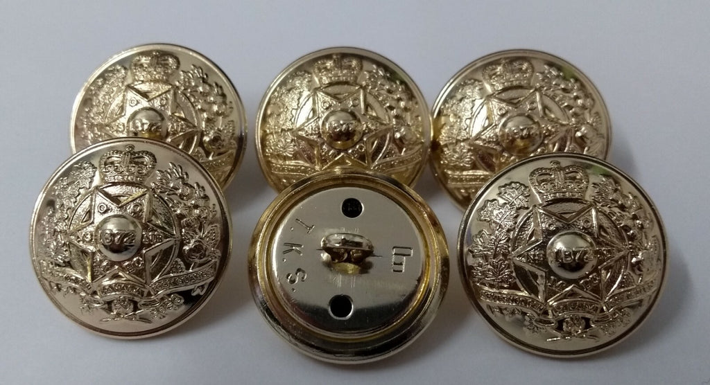 Canadian Dress Buttons Governor General's Foot Guards Insignia For Greatcoats