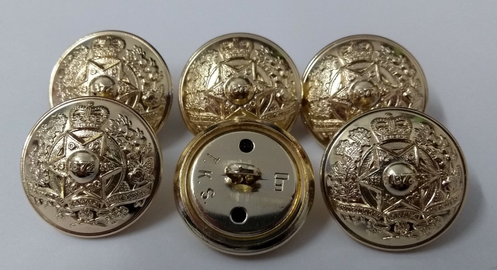 Canadian Dress Buttons Governor General's Foot Guards Insignia For Greatcoats