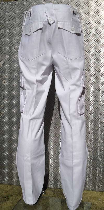 White Military Style Combat Cargo / Utility / Field Trousers Size 22"-26" - NEW