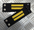 Genuine Vintage Navy Issue Rank Shoulder Tabs Press Stud With Gold Lace Flashes