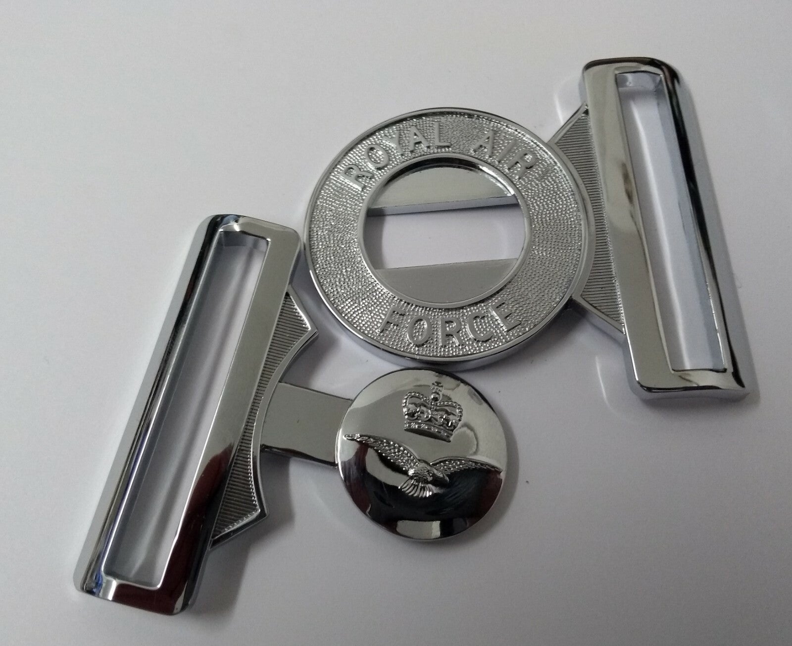 RAF Royal Air Force Chrome Buckle (Locket) Air Force Logo Old Type New old Stock