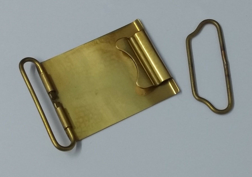 Vintage Brass Buckle Plate No Insignia British Issue Old Stock STD271