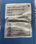 RAF Shoulder Sash Airforce WO SNCO Light Blue Royal Air Force Size 4 - NEW