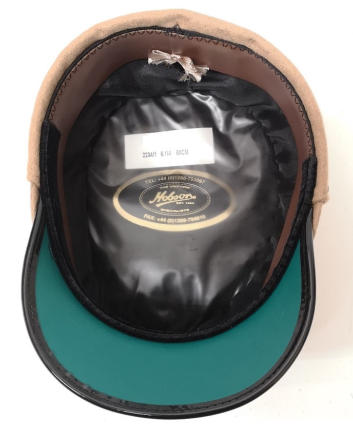 Beige Female Peaked Kepi Cap with Dark Green Rim 50cm