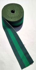 Dark Green & Green 64mm Stable Belt Material Genuine British Made / Sold by 50cm