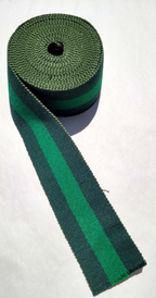 Dark Green & Green 64mm Stable Belt Material Genuine British Made / Sold by 50cm