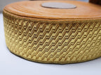Gold Metallised Polyester Bias & Stand Pattern Lace 38mm wide