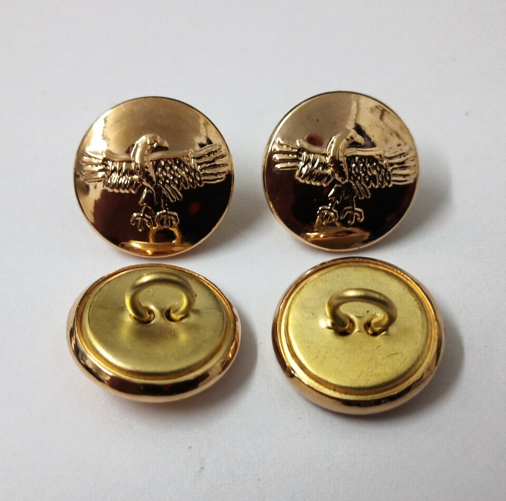 Genuine Issue Spread Wing Eagle Insignia Ring Back Buttons X4 V0403