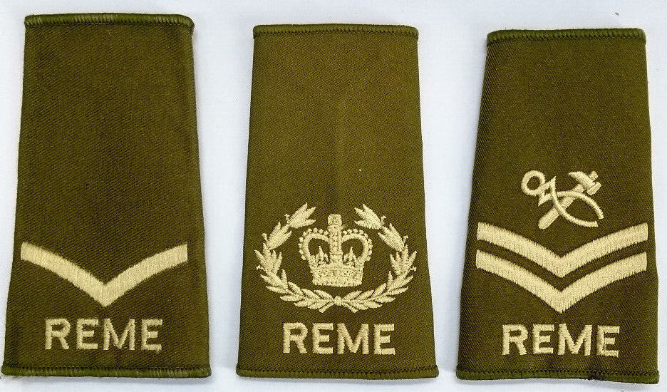 Royal Electrical & Mechanical Engineers REME Khaki Green Rank Slides