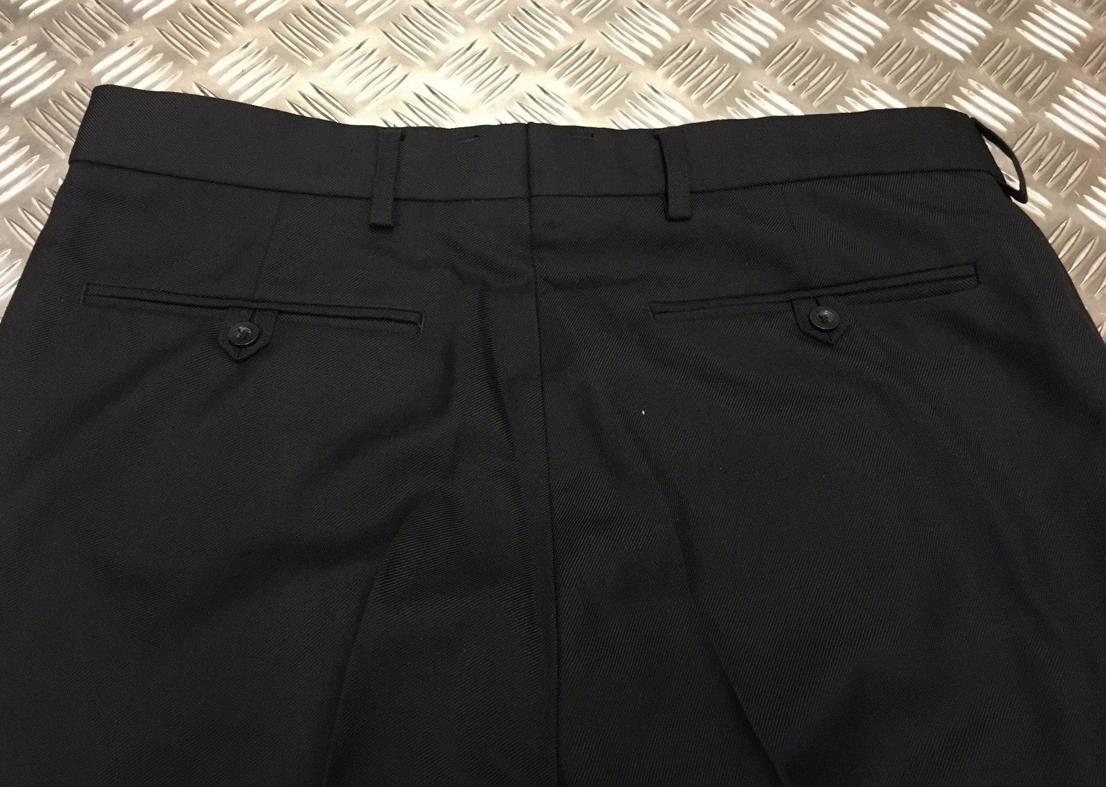 Formal Trousers Black Wool Mix Retro Made in the UK - New