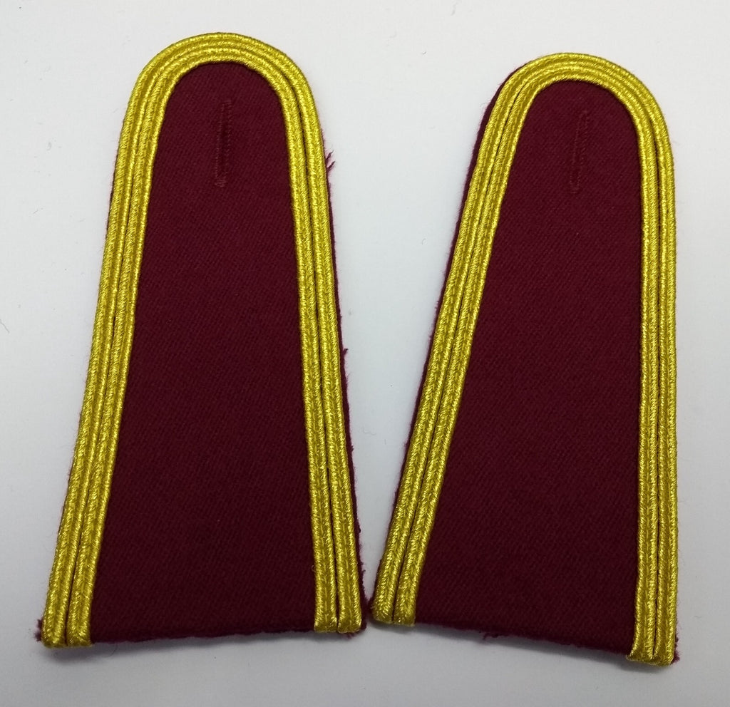 Senior Officer Shoulder Boards Abu Dhabi Obsolete Stock Maroon Melton Gold Braid