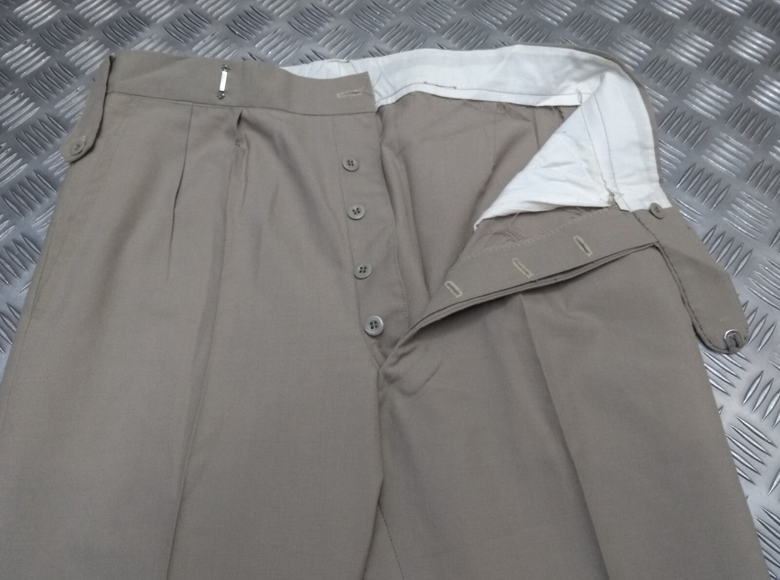 Vintage Fawn Trousers British Old Pattern Lightweight Dress Trousers