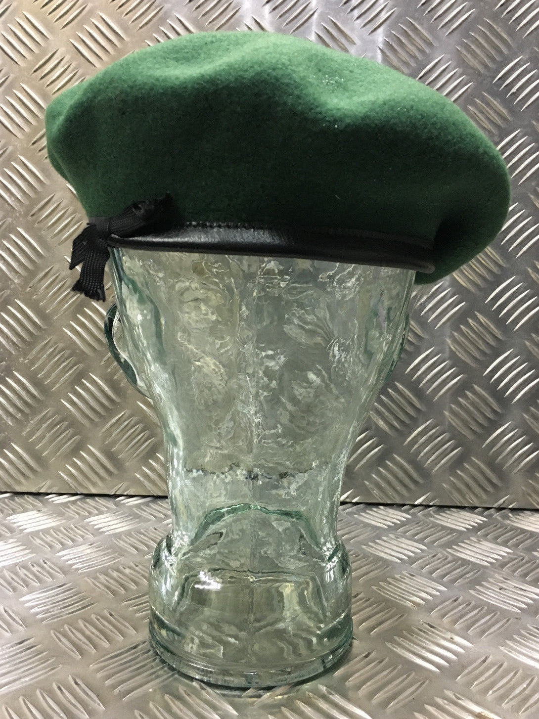 AGC Beret British Army Green Regimental 100% Wool Beret & Leather Band BRAND NEW