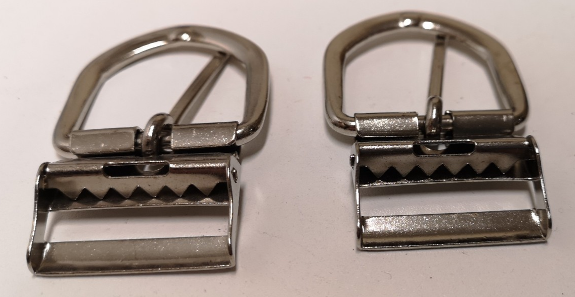 Chrome Colour Belt Buckles Single Prong Strap Slider Toothed