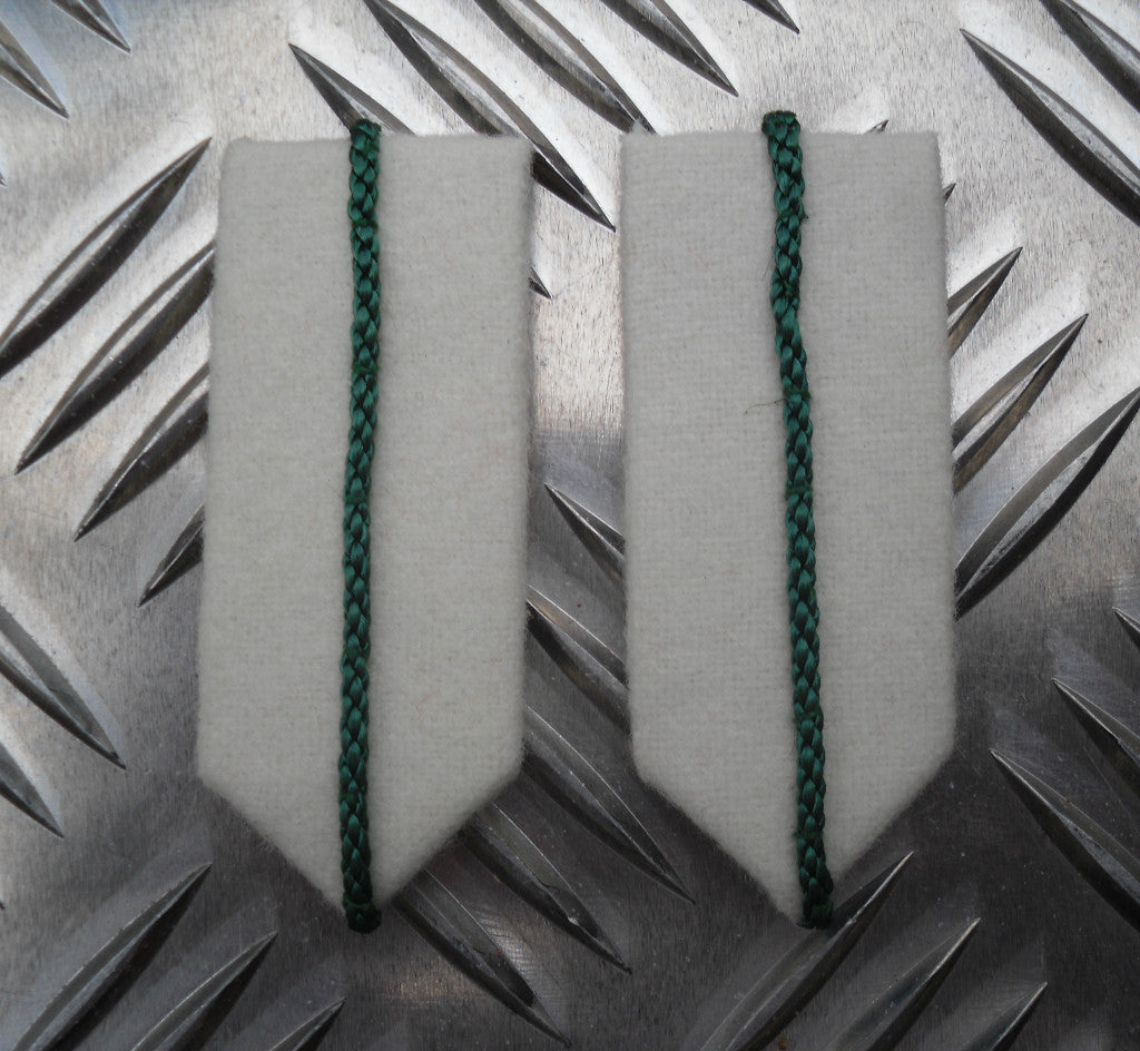 D SQN RAF Royal Air Force Gorgets Collar / Lapel No1 Dress and Cadets White with Green Cord