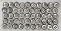 Vintage Buttons 50 4 Hole Shirt / Shank Anchors Pearlesque Old Silver 10.5mm NOS