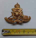Vintage Royal Artillery Kings Crown Hat Badge British Army issue Old Pattern