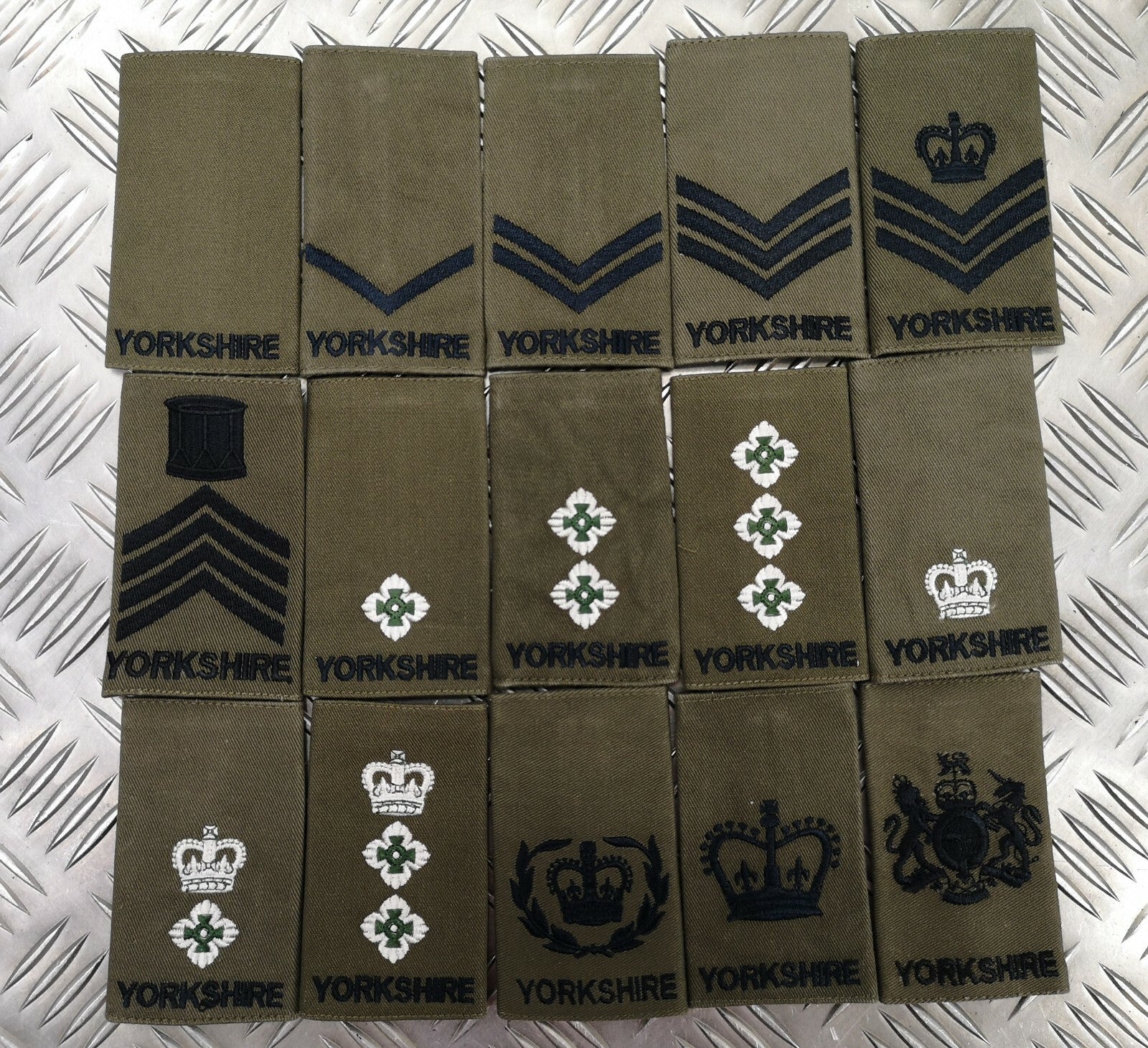 Yorkshire Rank Slide Olive Drab Green Various Ranks Available - NEW