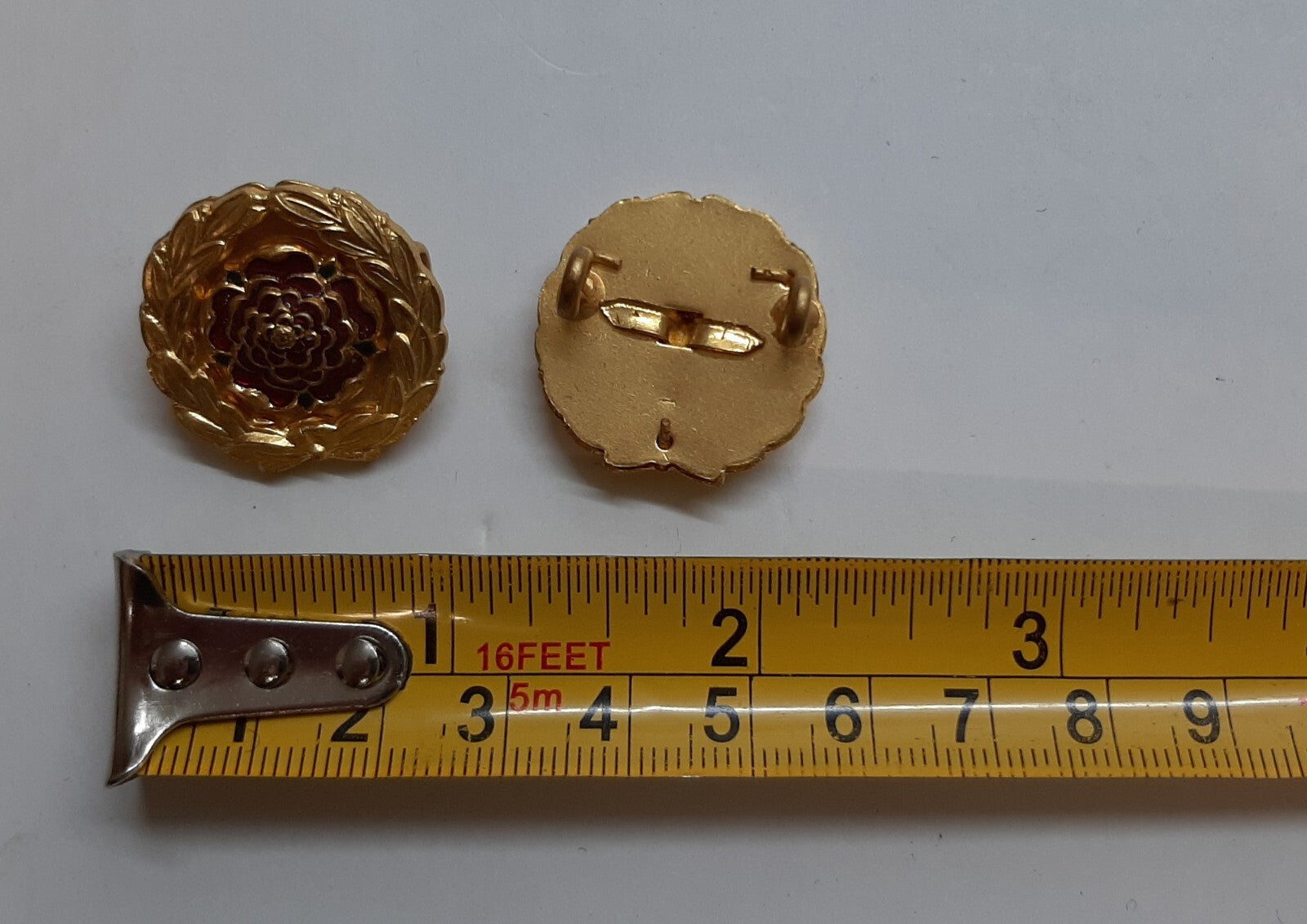 Vintage Royal Hampshire Regiment Officer's Gilt and Enamel Collar Badges X2