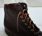 Vintage Army Boots Brown Leather WW2 Pattern 1947 Heel Plates Stitched Sole EU49