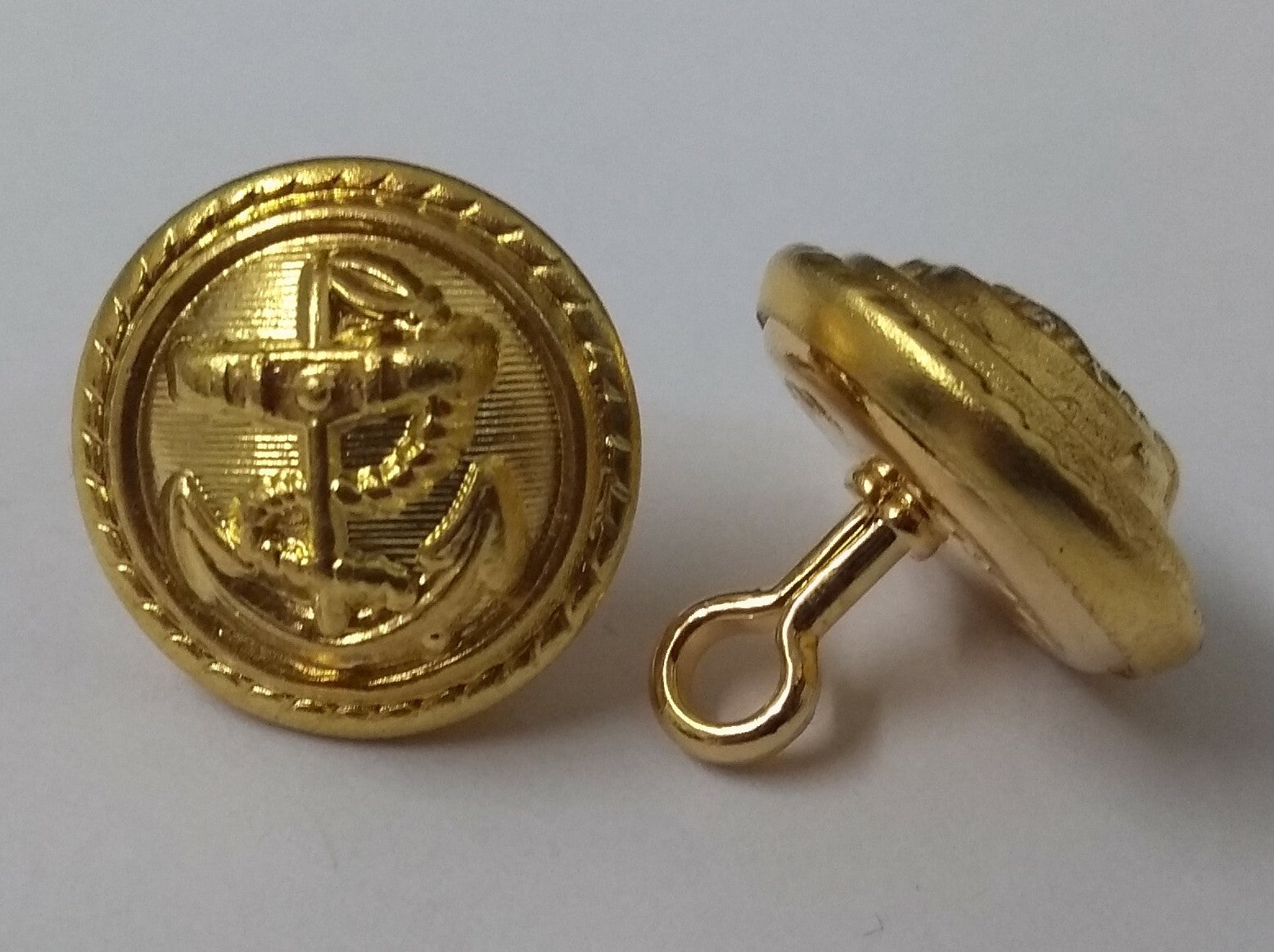 Genuine Navy Issue Uniform Dress Rope Edge Foul Anchor Buttons 17.3 mm ASBT114