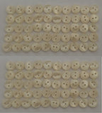 100 Vintage Buttons 2 Hole Shirt / Shank Anchors Pearlesque Cream 8.9mm NOS