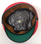 Red and Grey Canvas Plain Peaked Cap 57cm