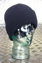 Genuine US Army Black Beanie Hat / Watch Cap 100% Wool - NEW