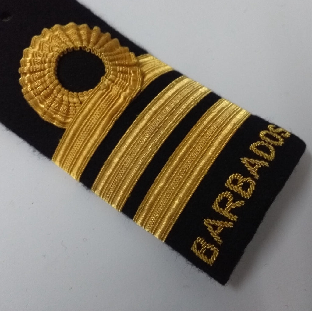 Barbados Naval Senior Officer Uniform Shoulder Boards Black & Gold Detail