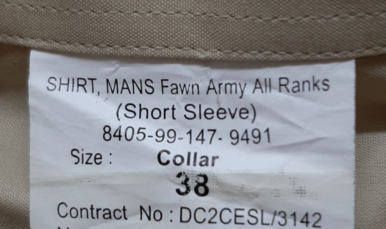 RE SGT Shirt British Army FAD Short Sleeve Sergeant & Signaller Insignia 38cm