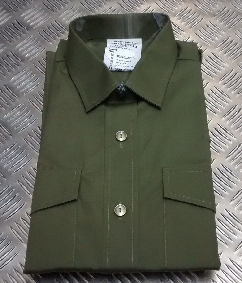 General Service Shirt Long Sleeve British Army Old Pattern Green Shirt