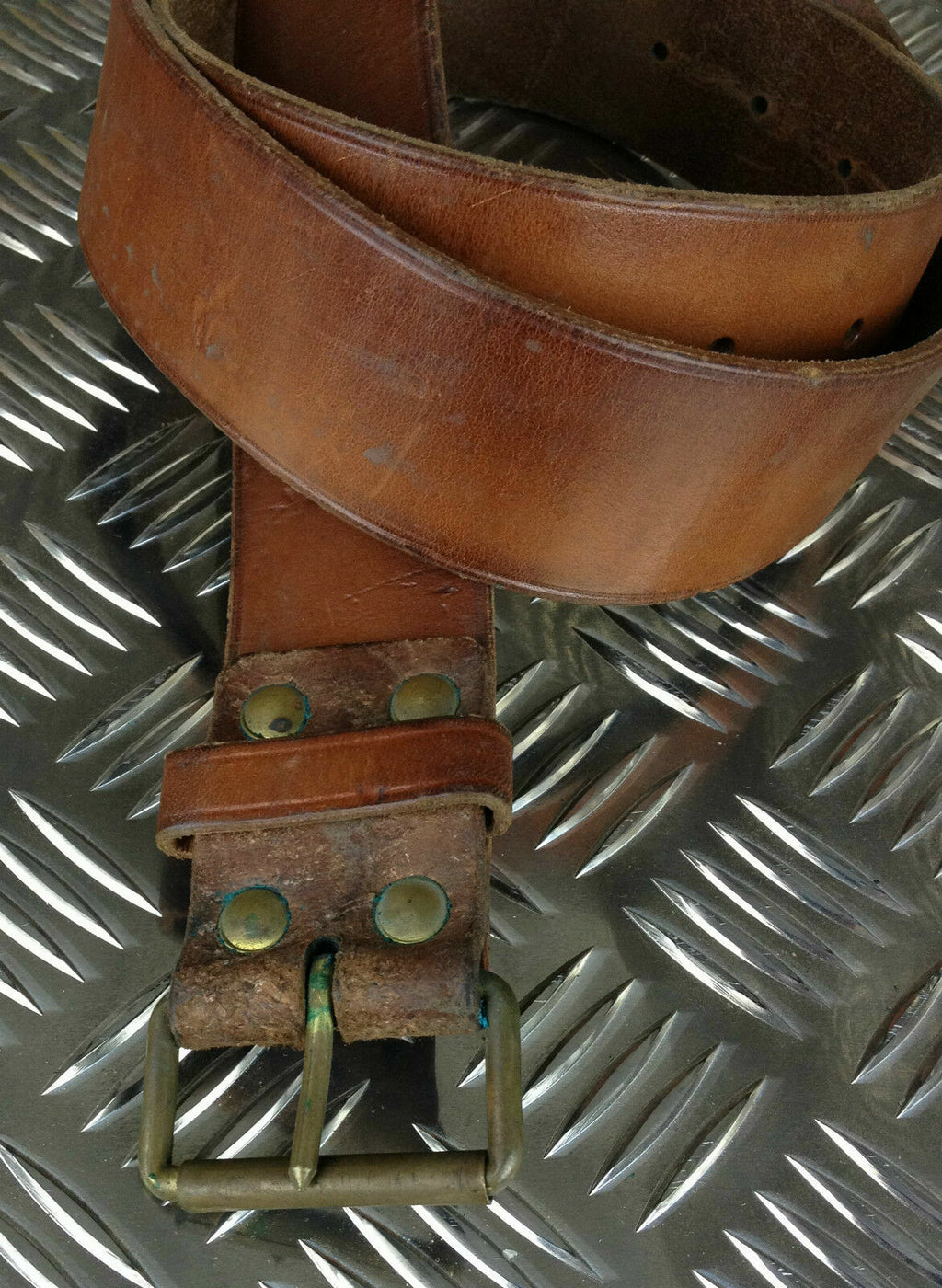 Swedish Army Unique Vintage Brown Leather Trouser Belt - All Sizes Lot1