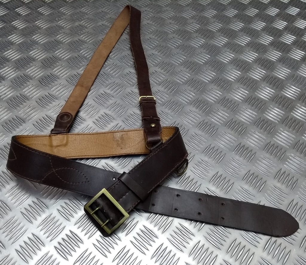 Vintage Sam Browne issue Leather Belt and Cross Over Strap