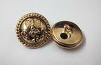 Genuine Issue Navy Eagle and Anchor Insignia Ring Back Buttons X2 V0342
