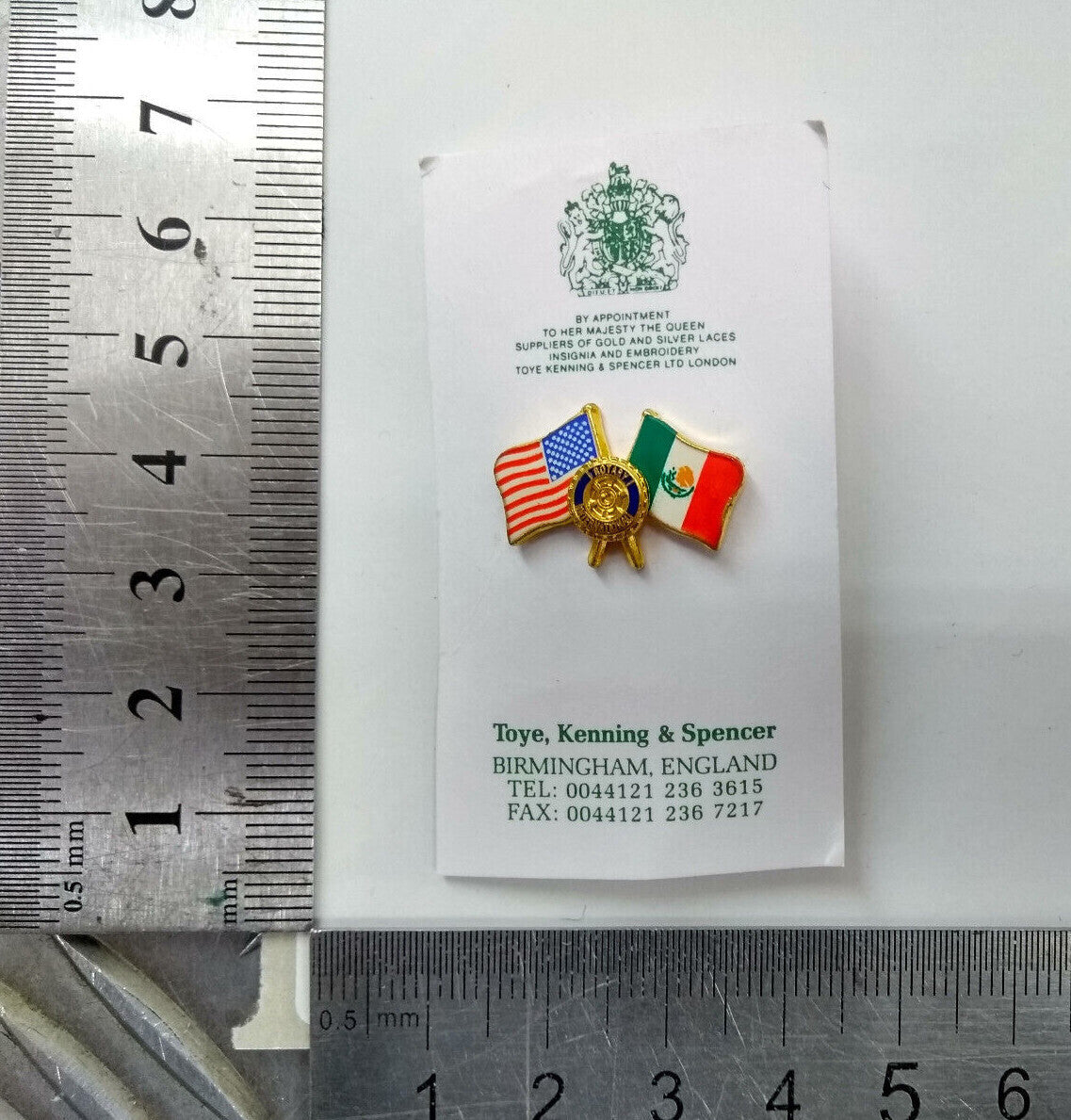 Rotary International Club Twin Flags Metal Lapel Pin Badges Set of 8 - NEW