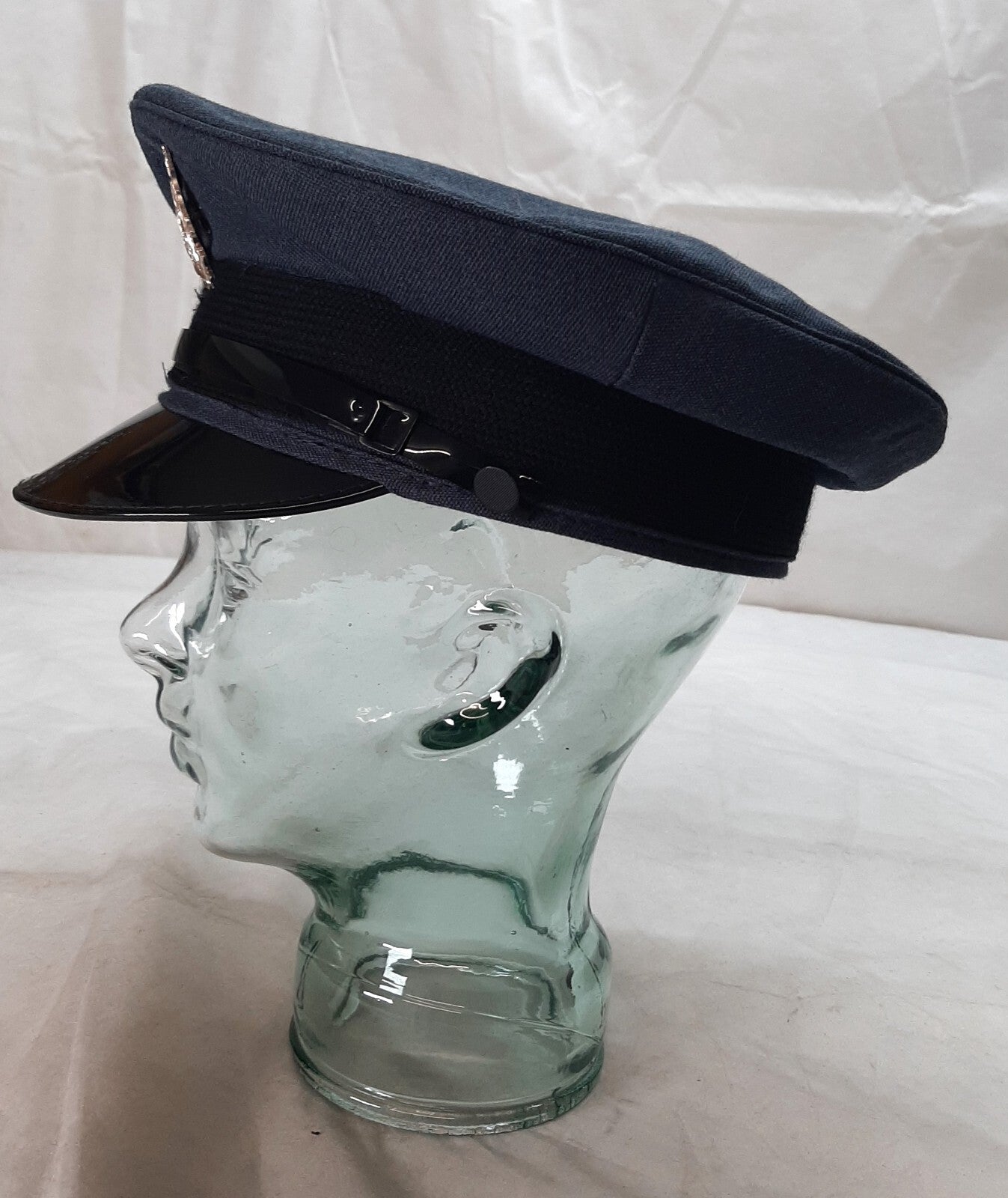 Visor Hat RAF Royal Air Force Blue Grey Colour Old Pattern With Badge Peak Dress Cap 58cm