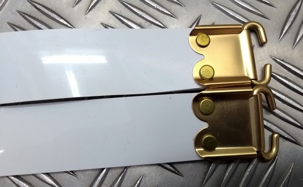 Ceremonial Sling Strap White Vinyl & High Sheen Fixing Ceremony & Parade Issue